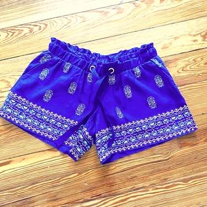 Lilly Pulitzer Arey Shorts Linen Pull-On Lapis Lazuli Lovely Lanterns Small
